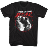 Cocaine Bear Roaring Portrait Black T-shirt