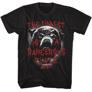Cocaine Bear Forest Dangerous Place Black Tall T-shirt