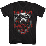 Cocaine Bear Forest Dangerous Place Black Tall T-shirt