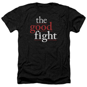 The Good Fight Heather T-Shirt Logo Black Tee - Yoga Clothing for You