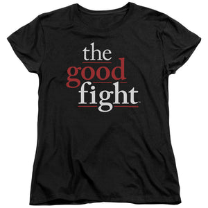 The Good Fight Womens T-Shirt Logo Black Tee - Yoga Clothing for You