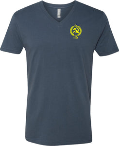 CCCP T-shirt Crest Pocket Print V-Neck - Yoga Clothing for You