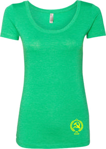Ladies CCCP T-shirt Crest Bottom Print Scoop Neck - Yoga Clothing for You