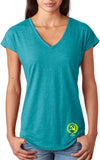 Ladies CCCP T-shirt Crest Bottom Print Triblend V-Neck - Yoga Clothing for You