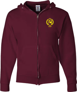 CCCP Full Zip Hoodie Crest Pocket Print - Yoga Clothing for You