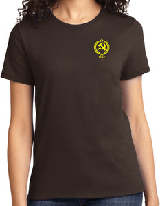 Ladies CCCP T-shirt Crest Pocket Print Tee - Yoga Clothing for You