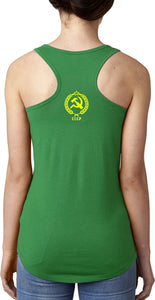 Ladies CCCP Tank Top Crest Back Print Ideal Racerback - Yoga Clothing for You