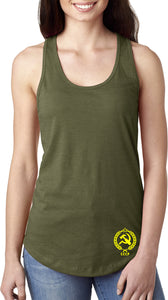 Ladies CCCP Tank Top Crest Bottom Print Ideal Racerback - Yoga Clothing for You