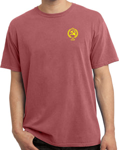CCCP T-shirt Crest Pocket Print Pigment Dyed Tee - Yoga Clothing for You