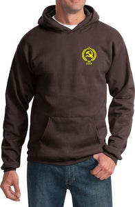 CCCP Hoodie Crest Pocket Print Hooded Sweatshirt - Yoga Clothing for You