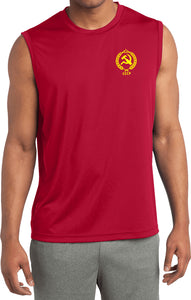 CCCP T-shirt Crest Pocket Print Sleeveless Competitor Tee - Yoga Clothing for You