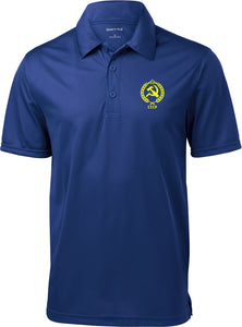 CCCP Polo Crest Pocket Print Textured Shirt - Yoga Clothing for You