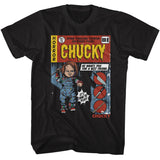 Chucky Comic Cover Art Black Tall T-shirt