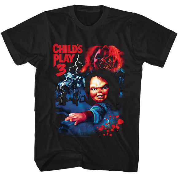Chucky Childs Play 3 Collage Black Tall T-shirt