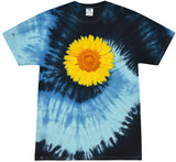 Yoga Clothing For You Adult Sunflower Tie Dye Tee - Blue Ocean - Yoga Clothing for You
