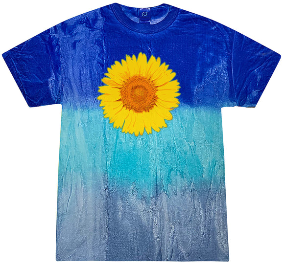 Yoga Clothing For You Adult Sunflower Tie Dye Tee - Blue Sky - Yoga Clothing for You