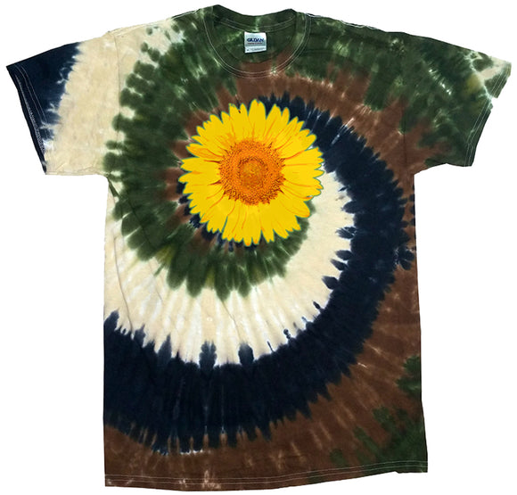 Yoga Clothing For You Adult Sunflower Tie Dye Tee - Camo Swirl - Yoga Clothing for You