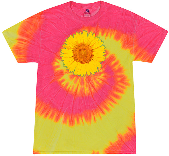 Yoga Clothing For You Adult Sunflower Tie Dye Tee - Flo Swirl - Yoga Clothing for You