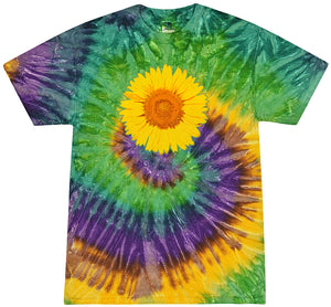 Yoga Clothing For You Adult Sunflower Tie Dye Tee - Mardi Gras - Yoga Clothing for You