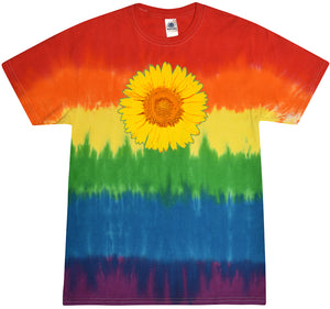 Yoga Clothing For You Adult Sunflower Tie Dye Tee - Pride - Yoga Clothing for You