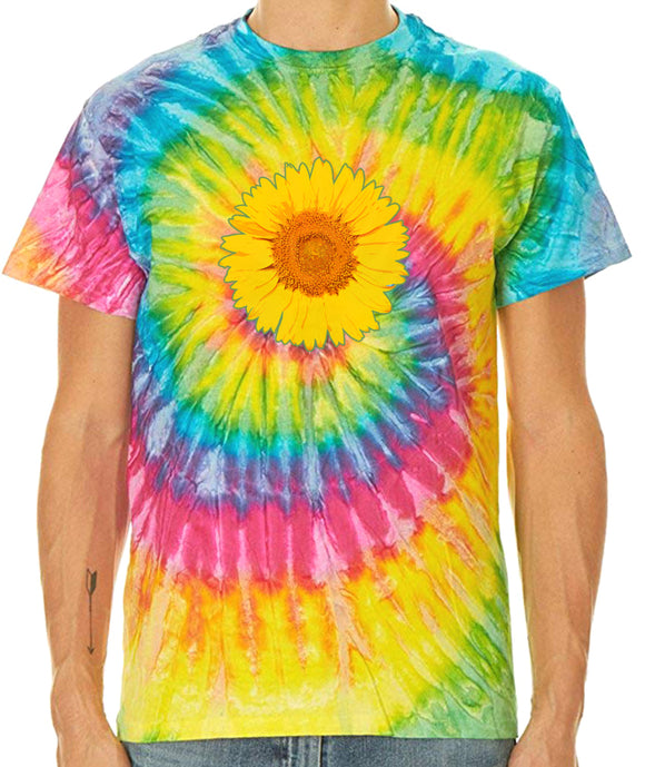 Yoga Clothing For You Adult Sunflower Tie Dye Tee - Saturn - Yoga Clothing for You
