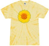 Yoga Clothing For You Adult Sunflower Tie Dye Tee - Spider Dandelion Yellow - Yoga Clothing for You