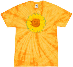 Yoga Clothing For You Adult Sunflower Tie Dye Tee - Spider Gold - Yoga Clothing for You