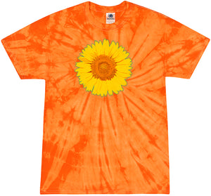 Yoga Clothing For You Adult Sunflower Tie Dye Tee - Spider Orange - Yoga Clothing for You