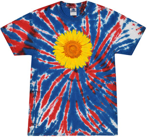 Yoga Clothing For You Adult Sunflower Tie Dye Tee - Union Jack - Yoga Clothing for You