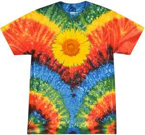 Yoga Clothing For You Adult Sunflower Tie Dye Tee - Woodstock - Yoga Clothing for You