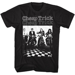 Cheap Trick Tall T-Shirt Motorcycles Black Tee - Yoga Clothing for You