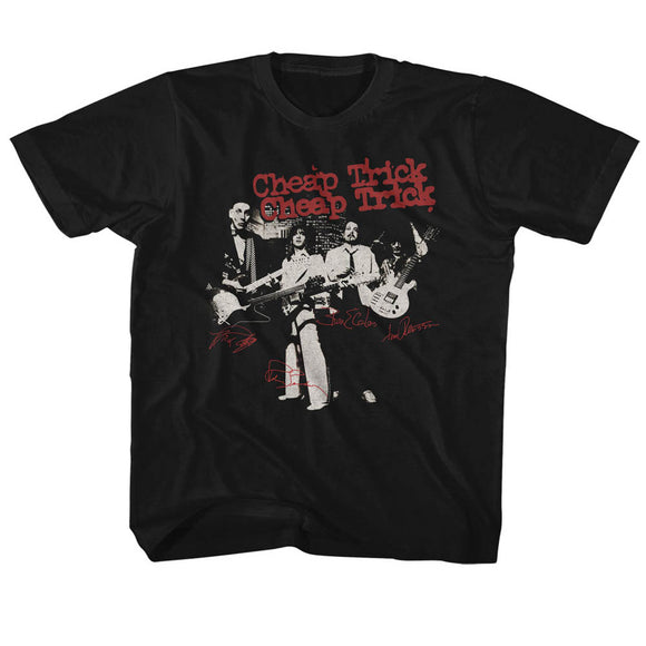 Cheap Trick Kids T-Shirt Band Autographs Black Tee - Yoga Clothing for You