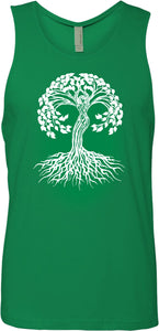 White Celtic Tree Premium Yoga Tank Top - Yoga Clothing for You