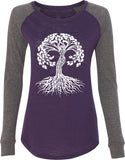 White Celtic Tree Preppy Patch Yoga Tee Shirt - Yoga Clothing for You