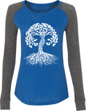 White Celtic Tree Preppy Patch Yoga Tee Shirt - Yoga Clothing for You