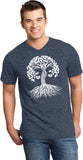 White Celtic Tree Important V-neck Yoga Tee Shirt - Yoga Clothing for You