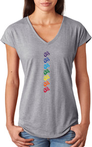 Chakra OMS Triblend V-neck Yoga Tee Shirt - Yoga Clothing for You