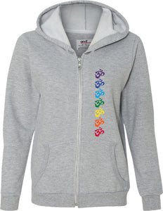 Chakra OMS Full-Zip Hooded Yoga Sweatshirt - Yoga Clothing for You