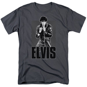 Elvis Presley T-Shirt Leather Jacket Charcoal Tee - Yoga Clothing for You