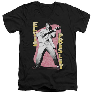 Elvis Presley Slim Fit V-Neck T-Shirt In The Moment Black Tee - Yoga Clothing for You