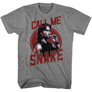 Escape From New York T-Shirt Call Me Snake Grey Tee - Yoga Clothing for You