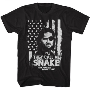 Escape From New York Tall T-Shirt Snake Flag Black Tee - Yoga Clothing for You