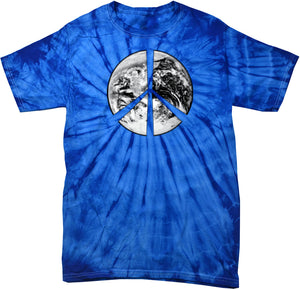 Peace T-shirt Earth Satellite Symbol Spider Tie Dye Tee - Yoga Clothing for You