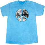 Peace T-shirt Earth Satellite Symbol Mineral Washed Tie Dye Tee - Yoga Clothing for You