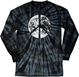 Peace T-shirt Earth Satellite Symbol Tie Dye Long Sleeve - Yoga Clothing for You