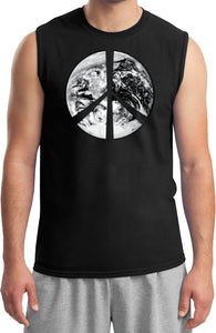 Peace T-shirt Earth Satellite Symbol Muscle Tee - Yoga Clothing for You