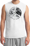 Peace T-shirt Earth Satellite Symbol Muscle Tee - Yoga Clothing for You