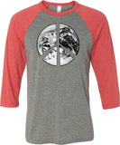 Peace T-shirt Earth Satellite Symbol Raglan - Yoga Clothing for You