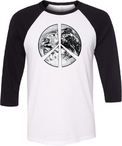 Peace T-shirt Earth Satellite Symbol Raglan - Yoga Clothing for You