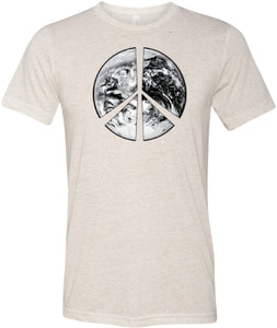 Peace T-shirt Earth Satellite Symbol Tri Blend Tee - Yoga Clothing for You